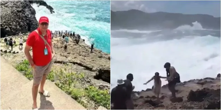 Turista morre na frente da esposa após ser arrastado por onda ao posar para foto