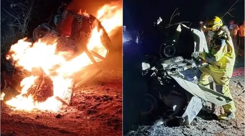 Três mulheres, homem e bebê morrem após carreta bater em carro em MG