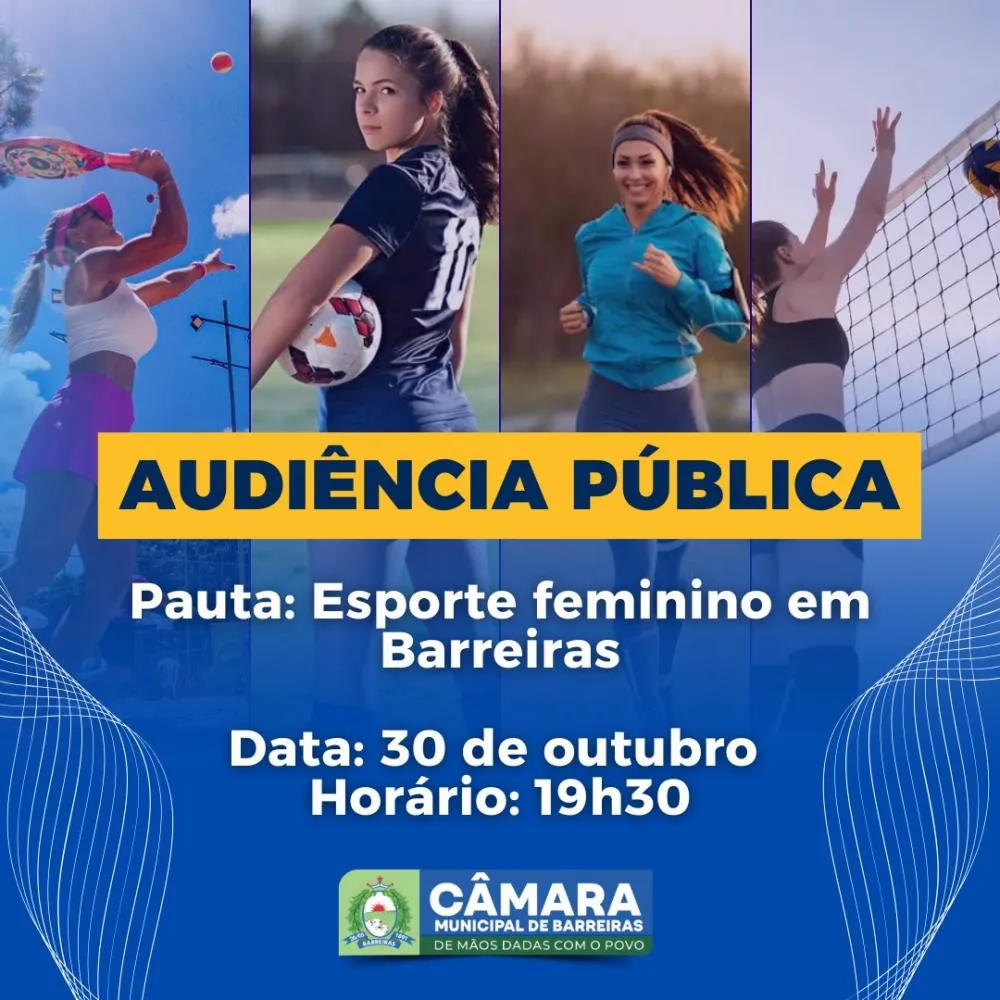 Audiência Pública vai debater a presença e a valorização das mulheres no esporte em Barreiras
