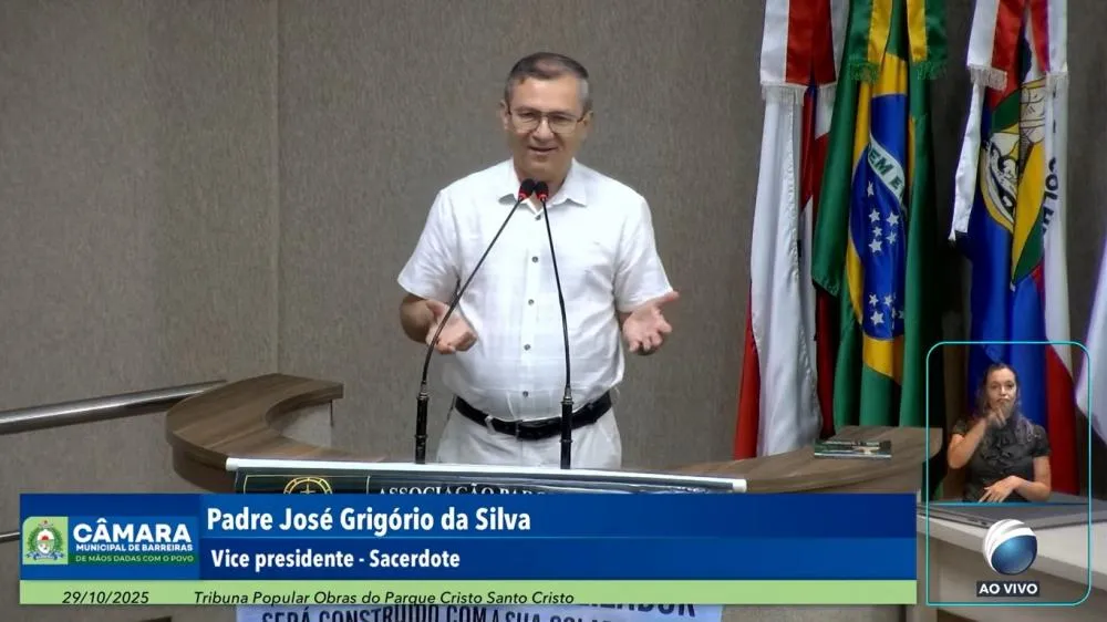 Padre José Grigório destaca a importância do Parque Santo Cristo em audiência na Câmara Municipal de Barreiras
