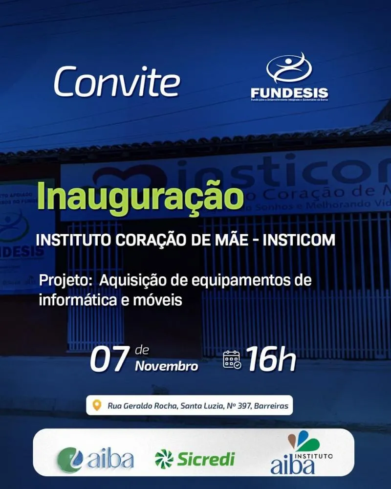 Instituto Coração de Mãe inaugura novo espaço com apoio do Fundesis