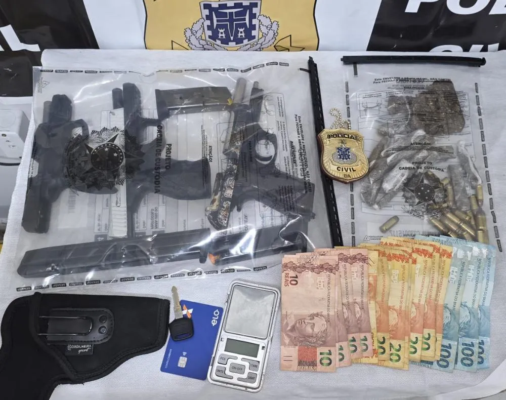 Suspeito é preso com drogas e armas em Iguaí