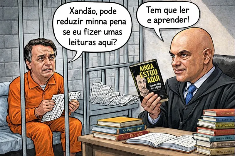 Bolsonaro pede “upgrade” na cela: agora com smart TV, YouTube e livros que descontam cadeia