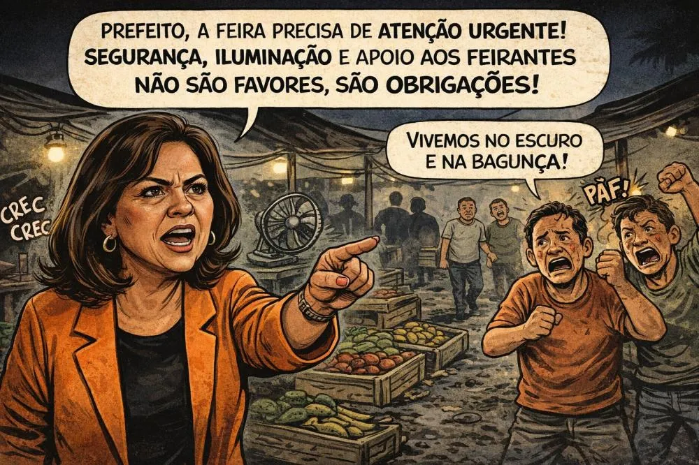 Entre a busca por uma “rapadurinha“ e um calor de ”40 Graus“ a veradora Carmélia da Mata afirma que a Feira Central de Barreiras pede socorro