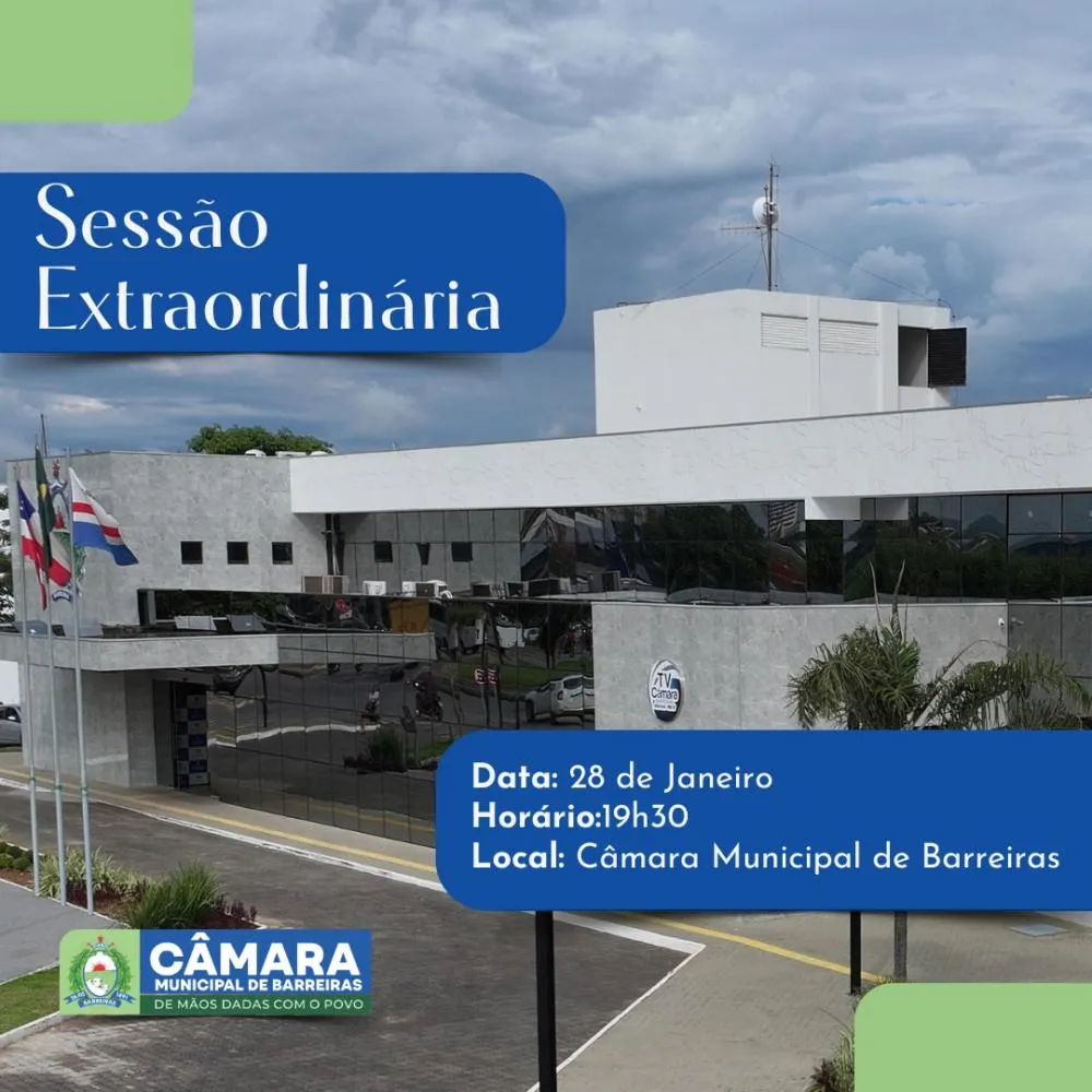 Câmara de Barreiras convoca Sessão Extraordinária para a apreciação de projetos do Executivo