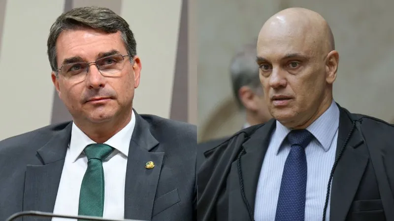Flávio Bolsonaro se reúne com Alexandre de Moraes e pede prisão domiciliar para o pai