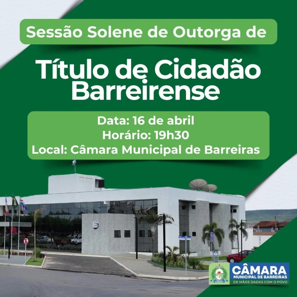 Câmara de Barreiras concede Título de Cidadão Barreirense a Daniel Almeida e Augusto Vasconcelos