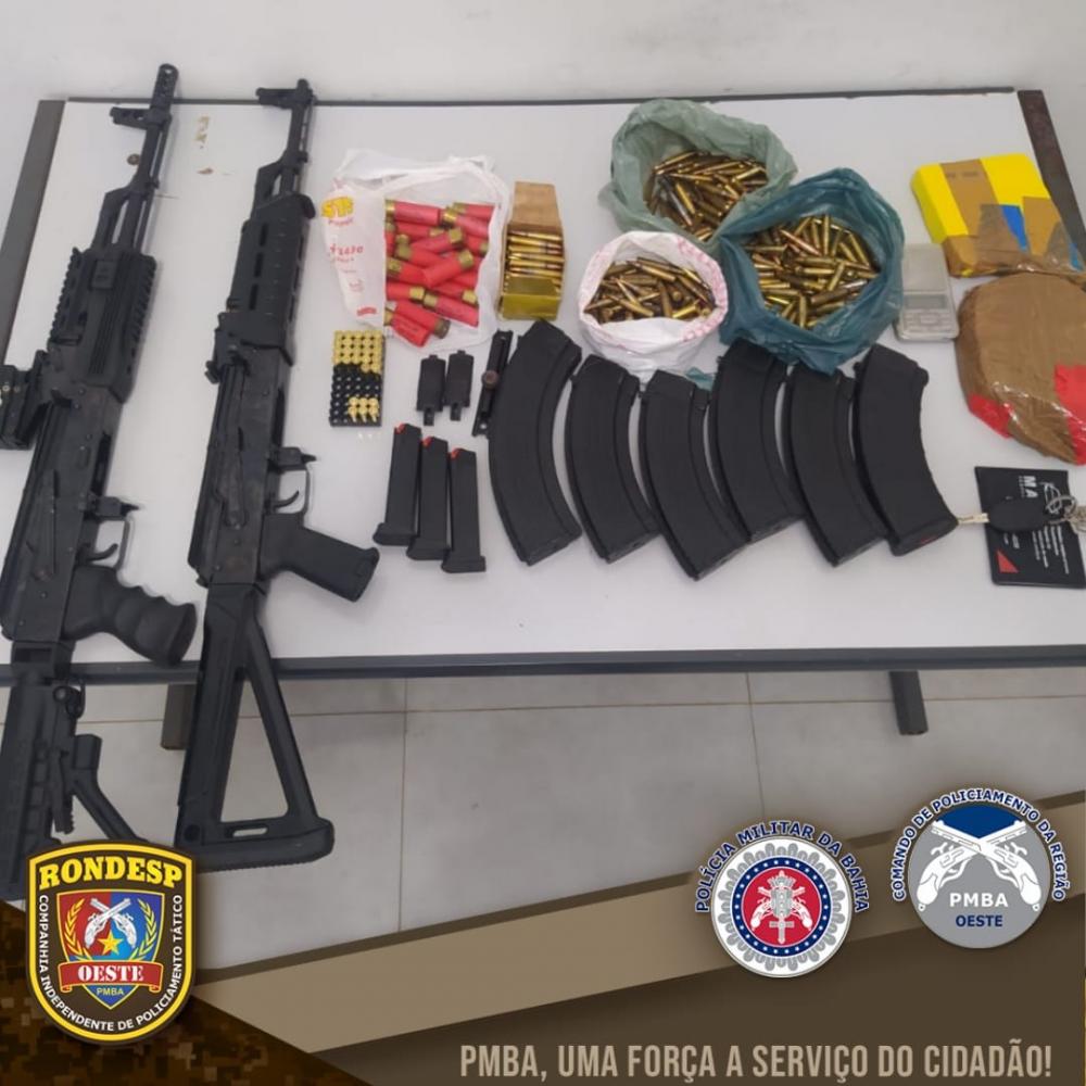 RONDESP-OESTE prende indivíduo que transportava drogas, munições e armas de grosso calibre em Barreiras